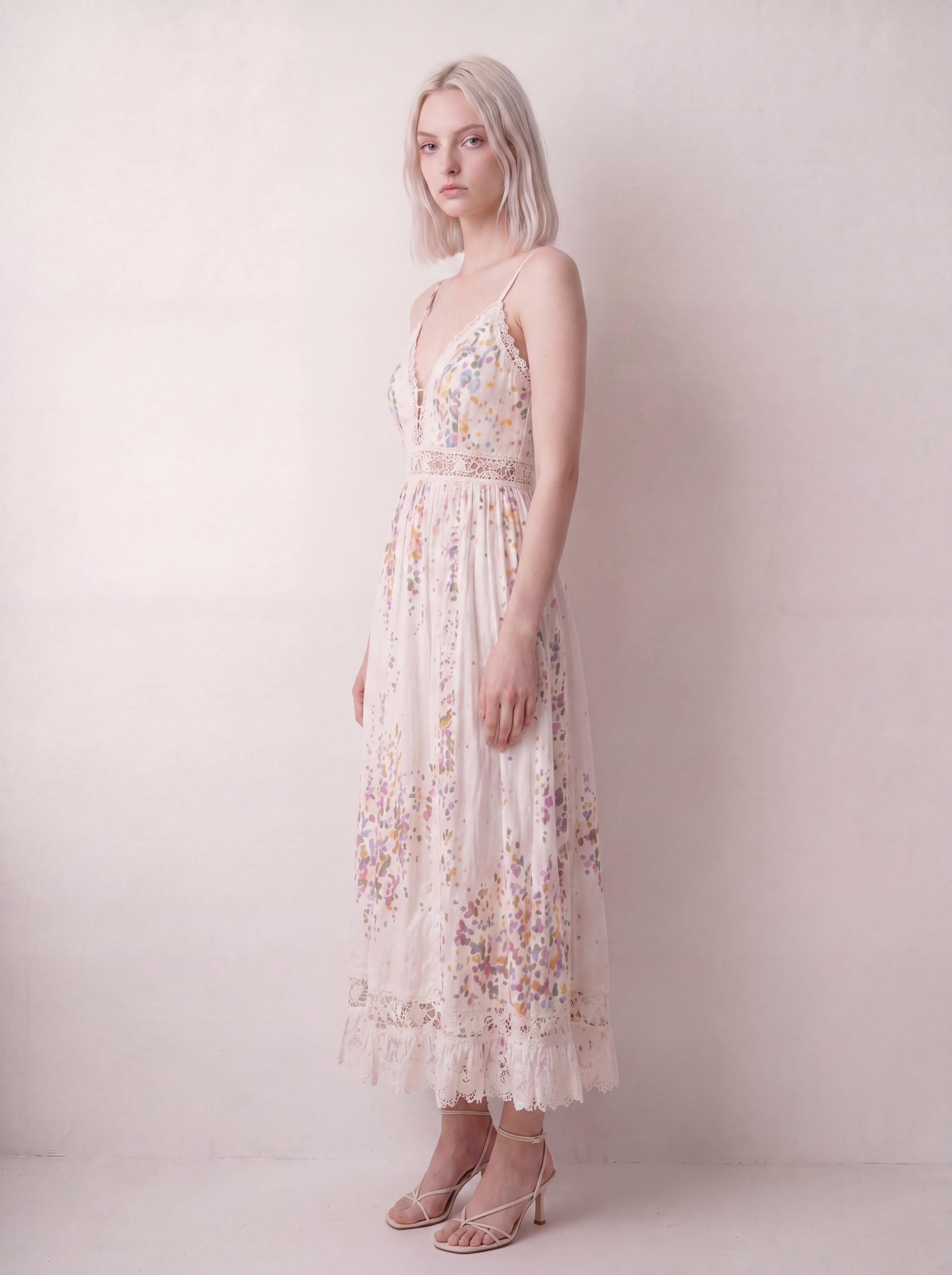 Valley — White / Multicolor Floral — side